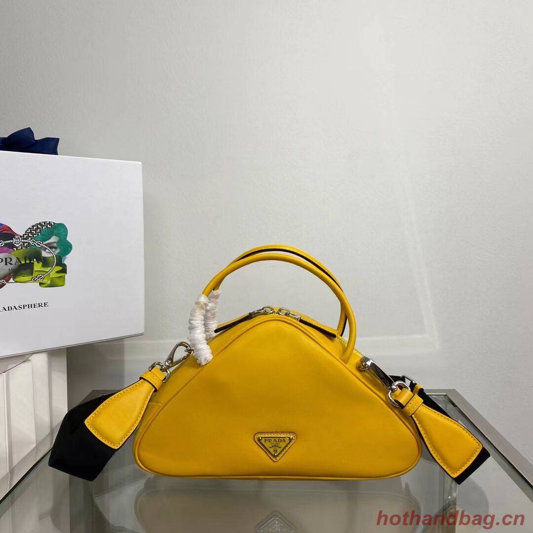Prada Leather Triangle bag 1BB082 yellow Prada Leather Triangle bag 1BB082 yellow