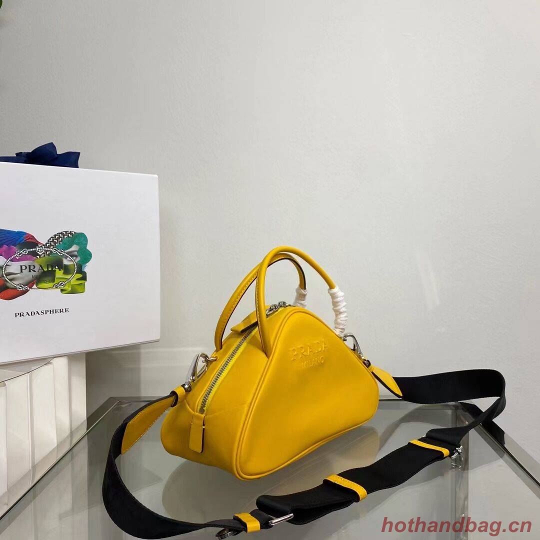 Prada Leather Triangle bag 1BB082 yellow Prada Leather Triangle bag 1BB082 yellow