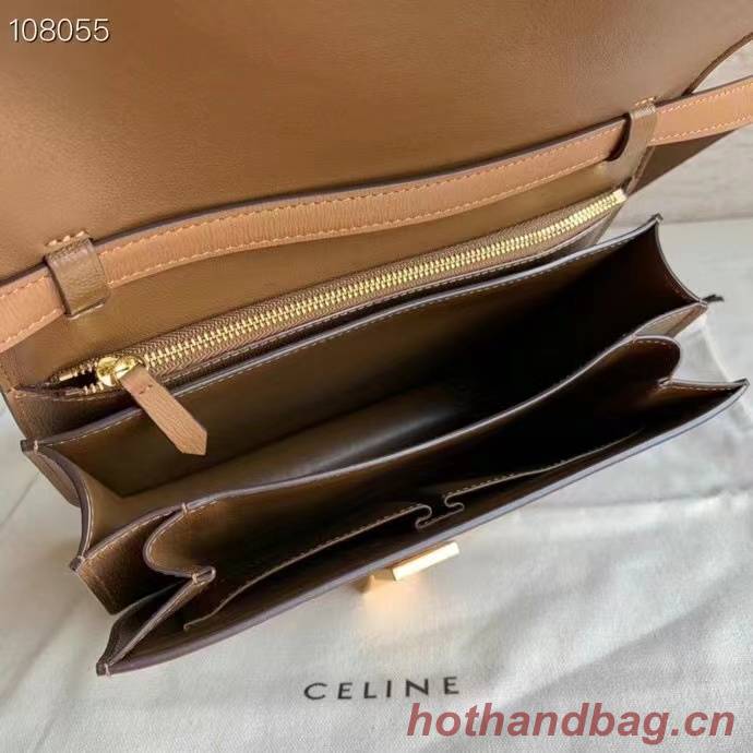 Celine MEDIUM CLASSIC BAG IN NATURAL CALFSKIN 189173 Brown Celine MEDIUM CLASSIC BAG IN NATURAL CALFSKIN 189173 Brown