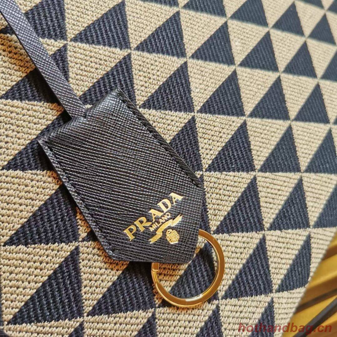 Small Prada Galleria jacquard fabric bag 1BA863 Black&Beige Small Prada Galleria jacquard fabric bag 1BA863 Black&Beige