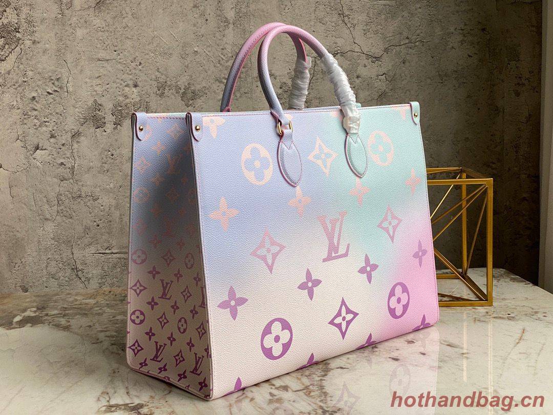 Louis Vuitton ONTHEGO GM Dip Dye Pastel M46076 Pink&Blue Louis Vuitton ONTHEGO GM Dip Dye Pastel M46076 Pink&Blue
