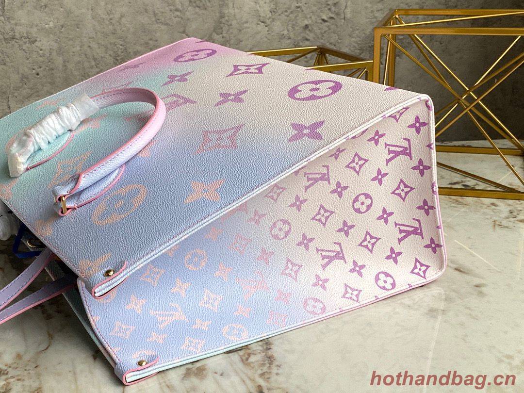 Louis Vuitton ONTHEGO GM Dip Dye Pastel M46076 Pink&Blue Louis Vuitton ONTHEGO GM Dip Dye Pastel M46076 Pink&Blue