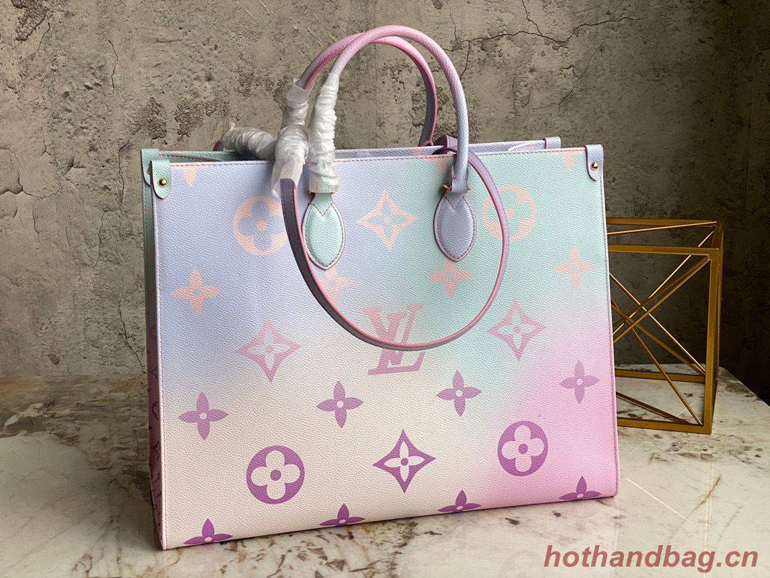 Louis Vuitton ONTHEGO GM Dip Dye Pastel M46076 Pink&Blue Louis Vuitton ONTHEGO GM Dip Dye Pastel M46076 Pink&Blue