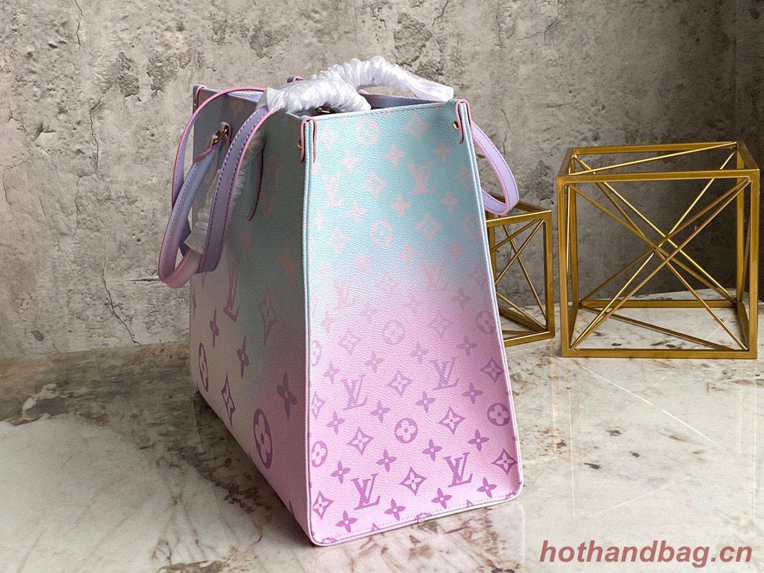 Louis Vuitton ONTHEGO GM Dip Dye Pastel M46076 Pink&Blue Louis Vuitton ONTHEGO GM Dip Dye Pastel M46076 Pink&Blue