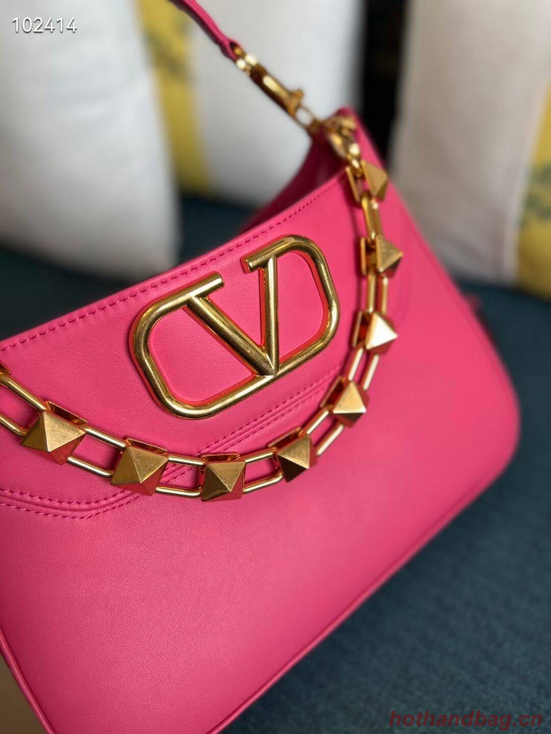 VALENTINO GARAVANI Loco Calf leather bag V2028 plum VALENTINO GARAVANI Loco Calf leather bag V2028 plum