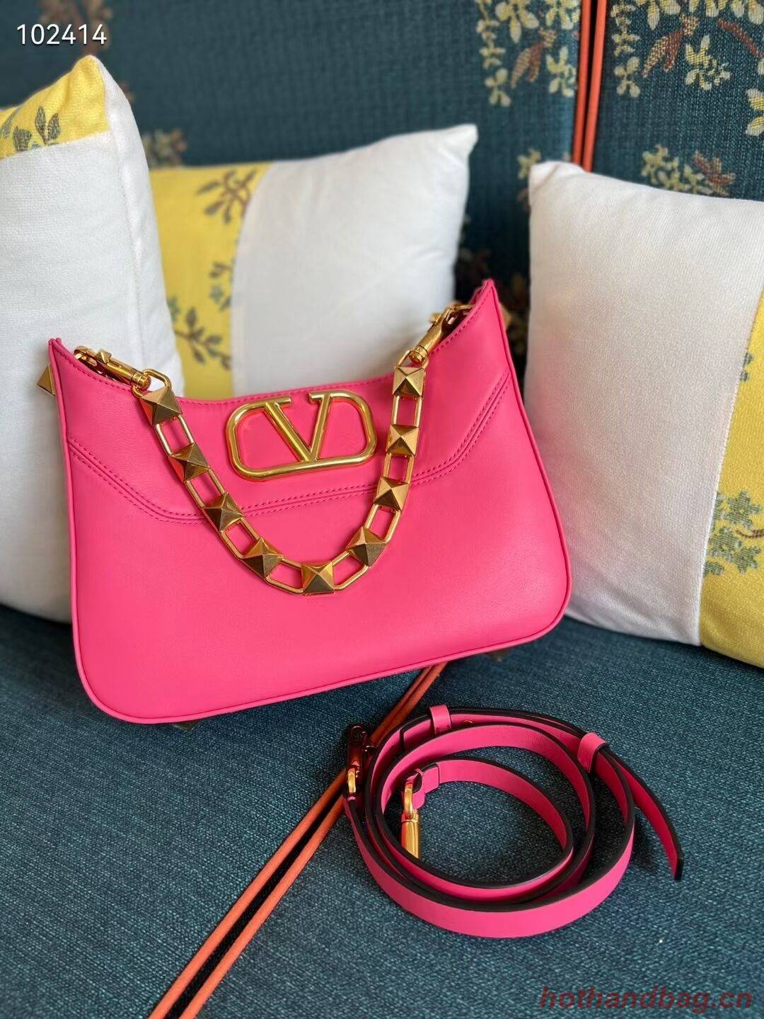 VALENTINO GARAVANI Loco Calf leather bag V2028 plum VALENTINO GARAVANI Loco Calf leather bag V2028 plum