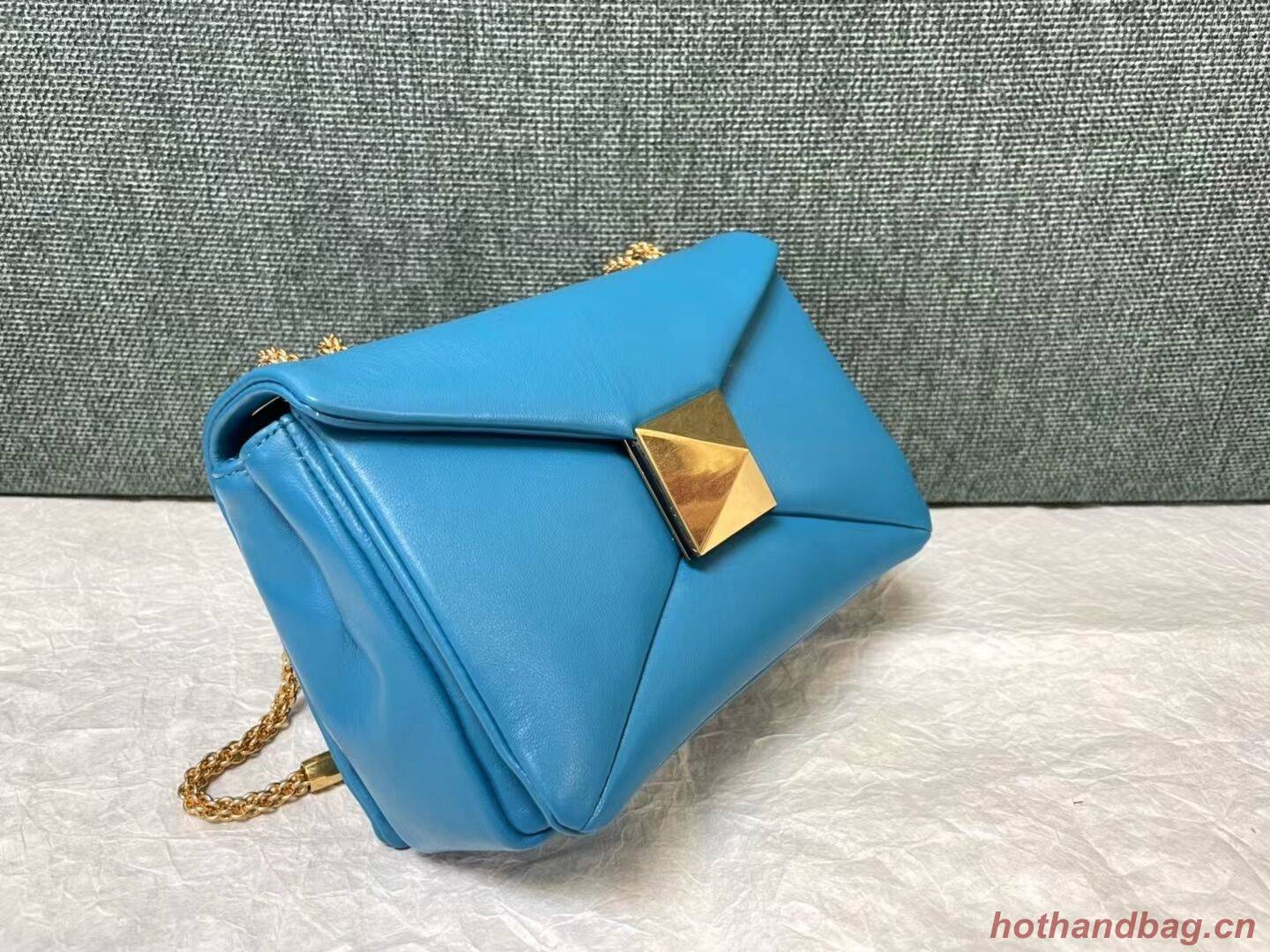 VALENTINO GARAVANI One Stud Sheepskin Shoulder Bag XW0B0K21 blue VALENTINO GARAVANI One Stud Sheepskin Shoulder Bag XW0B0K21 blue