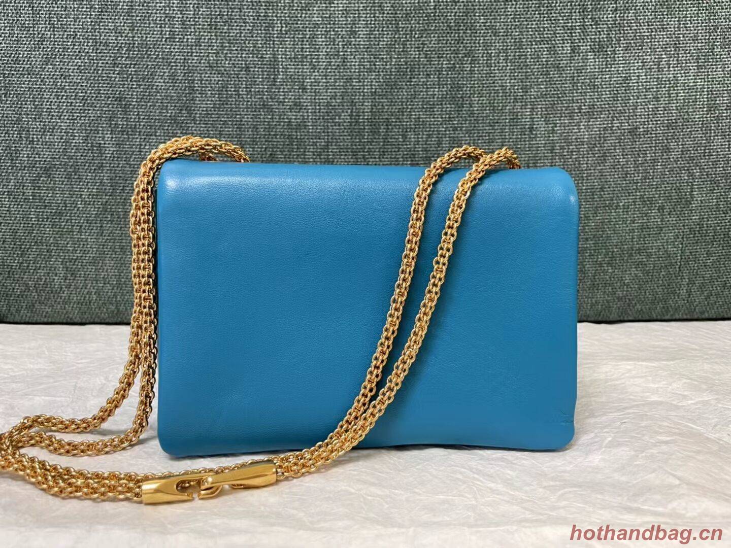 VALENTINO GARAVANI One Stud Sheepskin Shoulder Bag XW0B0K21 blue VALENTINO GARAVANI One Stud Sheepskin Shoulder Bag XW0B0K21 blue