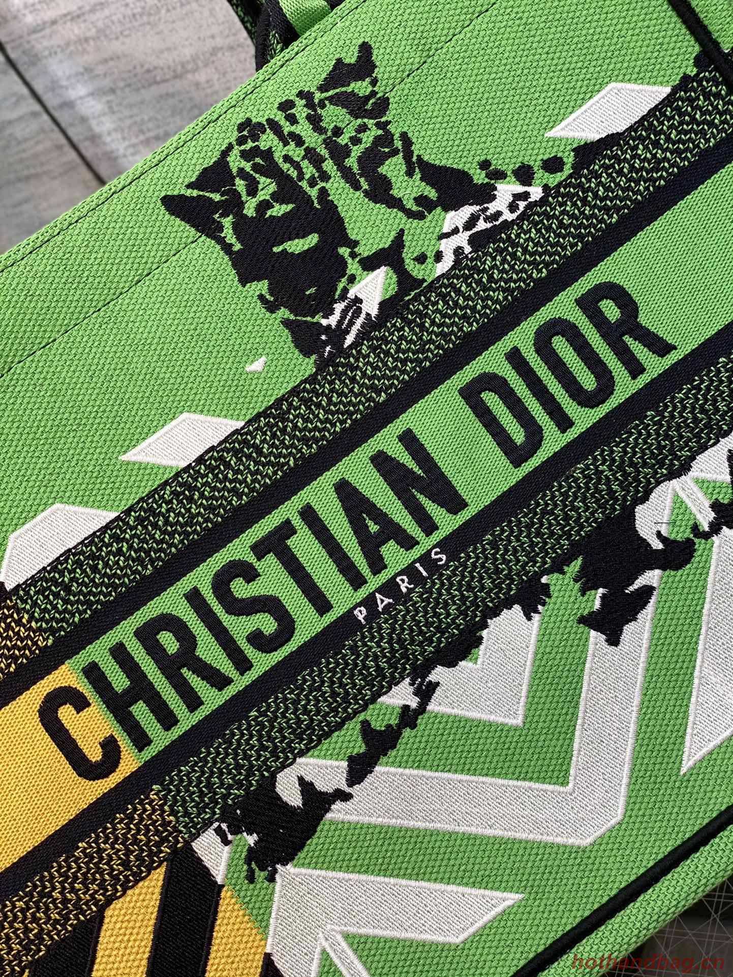 DIOR BOOK TOTE Embroidery C1287-28 green DIOR BOOK TOTE Embroidery C1287-28 green