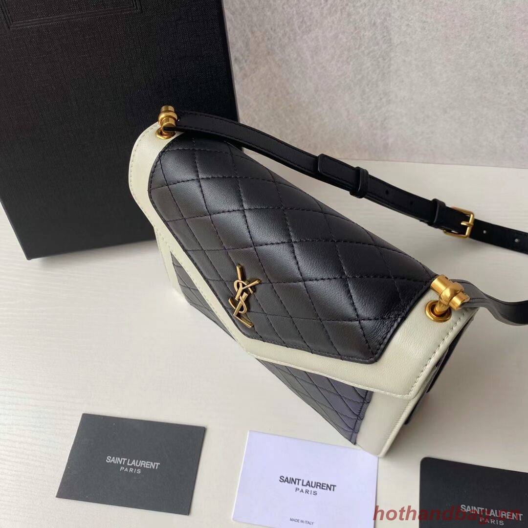 Yves Saint Laurent GABY MINI SATCHEL IN QUILTED LAMBSKIN 6855741 black&white Yves Saint Laurent GABY MINI SATCHEL IN QUILTED LAMBSKIN 6855741 black&white