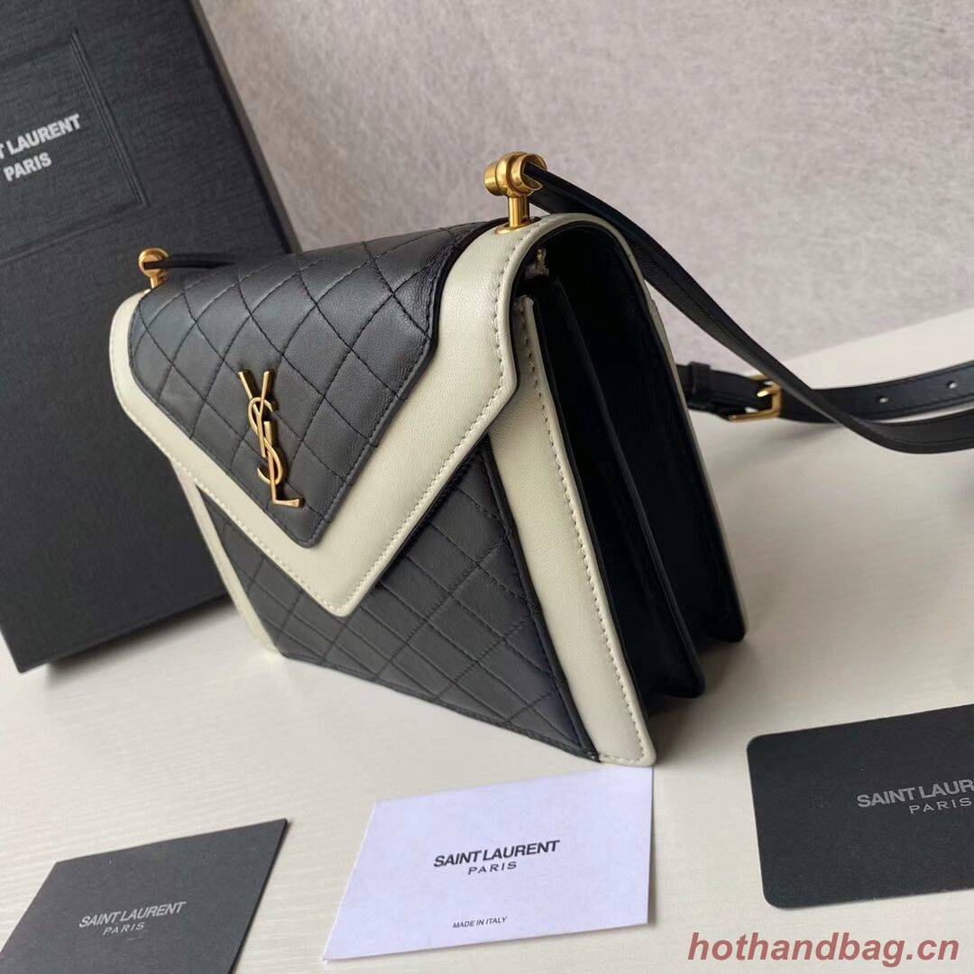 Yves Saint Laurent GABY MINI SATCHEL IN QUILTED LAMBSKIN 6855741 black&white Yves Saint Laurent GABY MINI SATCHEL IN QUILTED LAMBSKIN 6855741 black&white