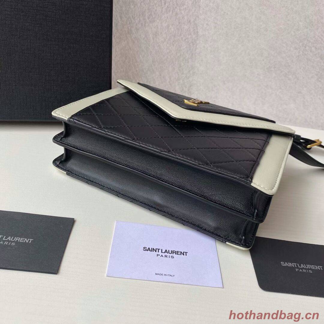 Yves Saint Laurent GABY MINI SATCHEL IN QUILTED LAMBSKIN 6855741 black&white Yves Saint Laurent GABY MINI SATCHEL IN QUILTED LAMBSKIN 6855741 black&white