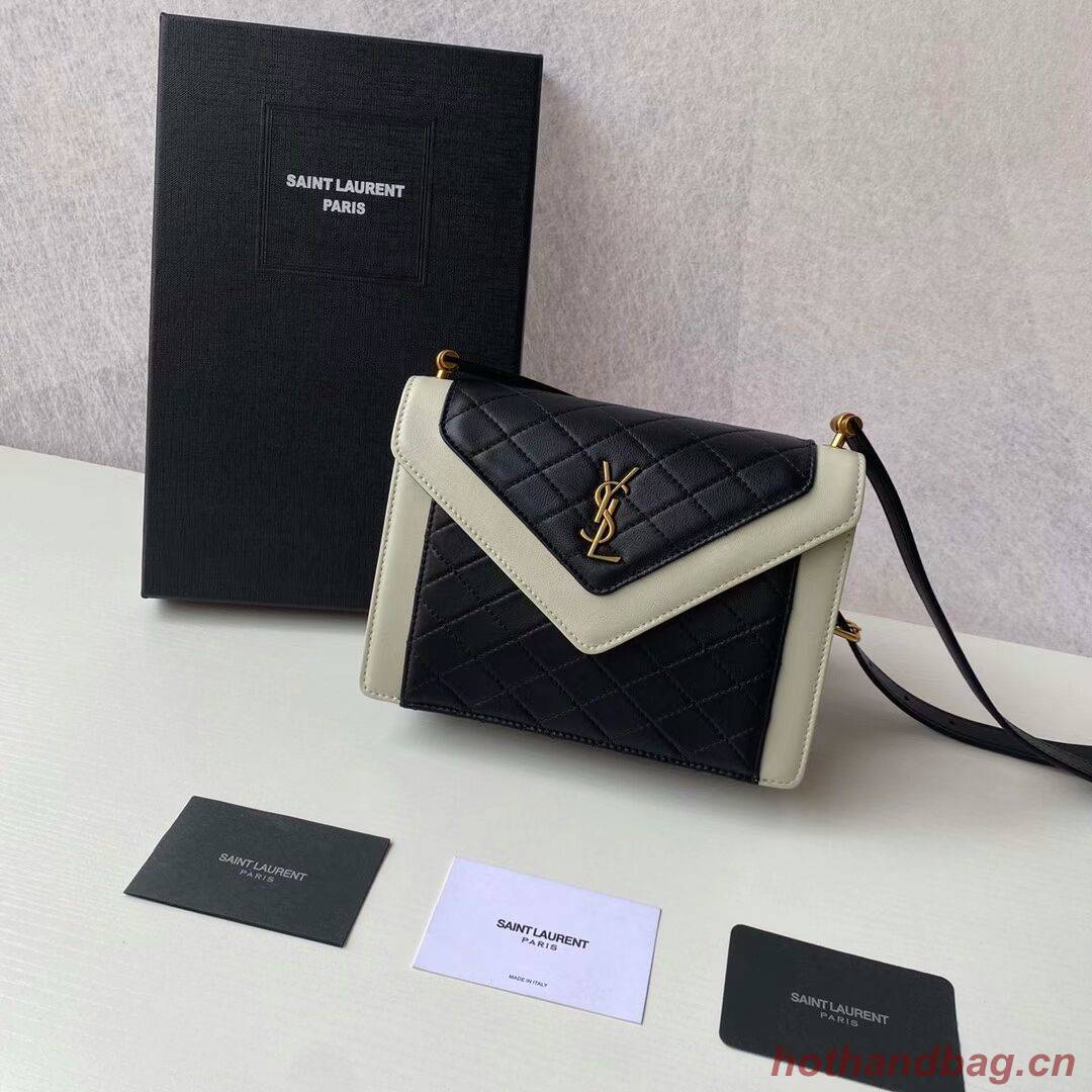 Yves Saint Laurent GABY MINI SATCHEL IN QUILTED LAMBSKIN 6855741 black&white Yves Saint Laurent GABY MINI SATCHEL IN QUILTED LAMBSKIN 6855741 black&white