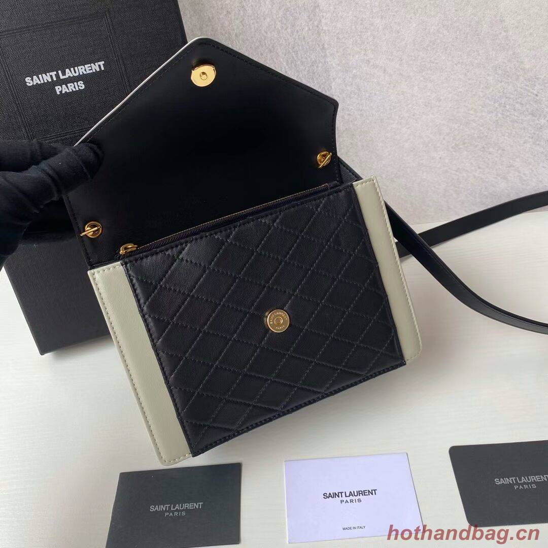 Yves Saint Laurent GABY MINI SATCHEL IN QUILTED LAMBSKIN 6855741 black&white Yves Saint Laurent GABY MINI SATCHEL IN QUILTED LAMBSKIN 6855741 black&white