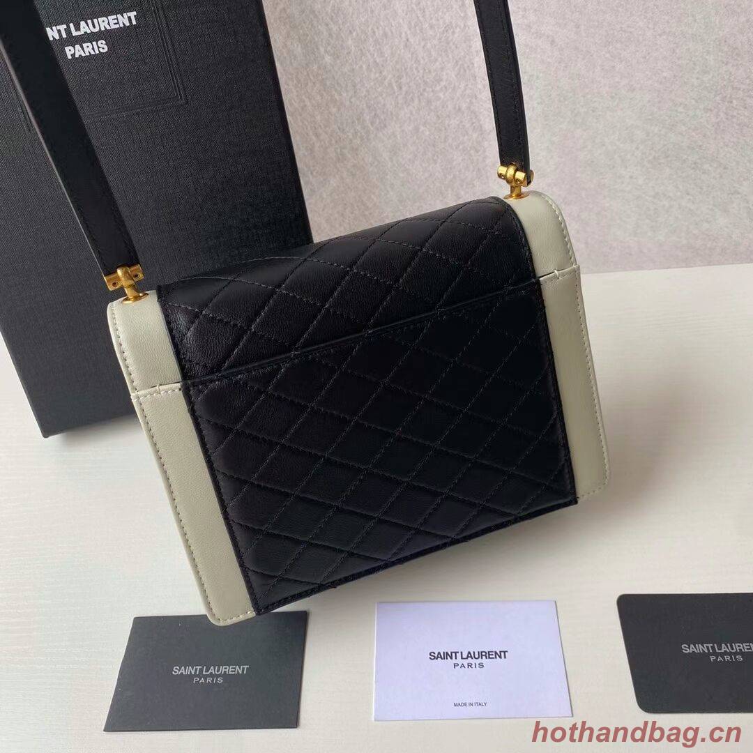 Yves Saint Laurent GABY MINI SATCHEL IN QUILTED LAMBSKIN 6855741 black&white Yves Saint Laurent GABY MINI SATCHEL IN QUILTED LAMBSKIN 6855741 black&white