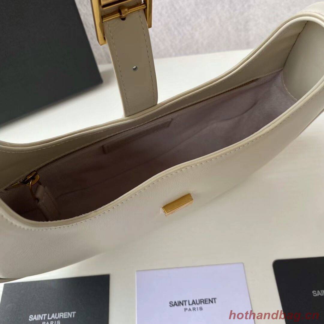 Yves Saint Laurent LE FERMOIR HOBO BAG IN SHINY LEATHER 6726152 BLANC VINTAGE Yves Saint Laurent LE FERMOIR HOBO BAG IN SHINY LEATHER 6726152 BLANC VINTAGE