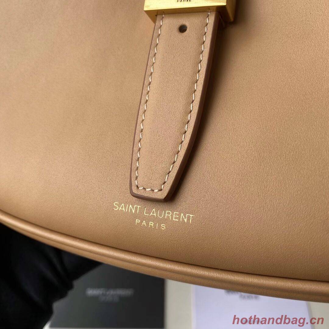 Yves Saint Laurent LE FERMOIR HOBO BAG IN SHINY LEATHER 6726152 BROWN GOLD Yves Saint Laurent LE FERMOIR HOBO BAG IN SHINY LEATHER 6726152 BROWN GOLD
