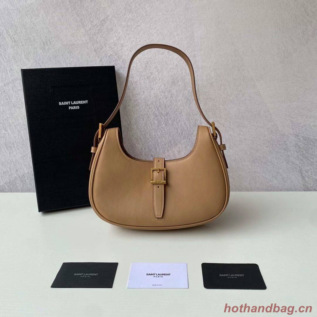 Yves Saint Laurent LE FERMOIR HOBO BAG IN SHINY LEATHER 6726152 BROWN GOLD Yves Saint Laurent LE FERMOIR HOBO BAG IN SHINY LEATHER 6726152 BROWN GOLD