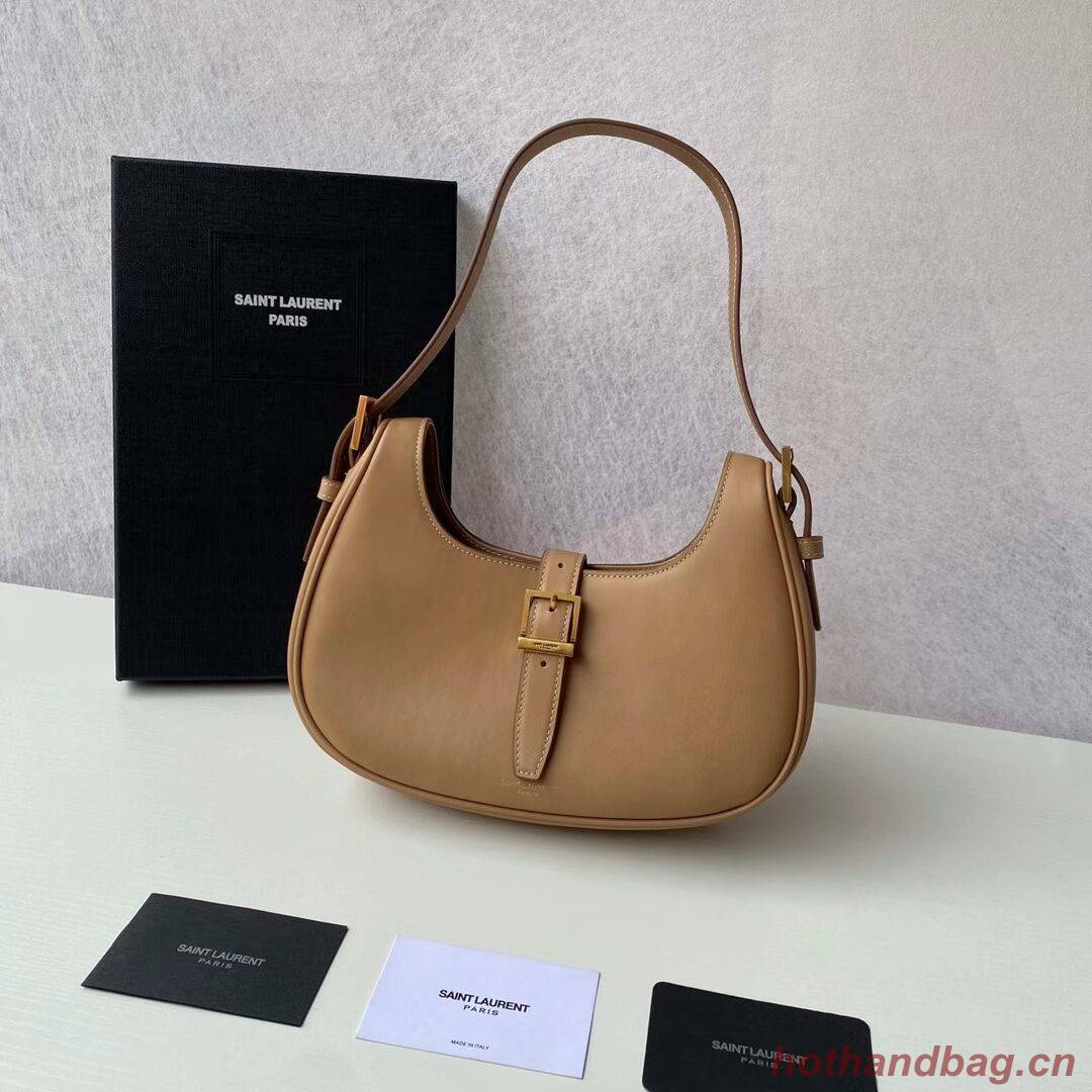 Yves Saint Laurent LE FERMOIR HOBO BAG IN SHINY LEATHER 6726152 BROWN GOLD Yves Saint Laurent LE FERMOIR HOBO BAG IN SHINY LEATHER 6726152 BROWN GOLD
