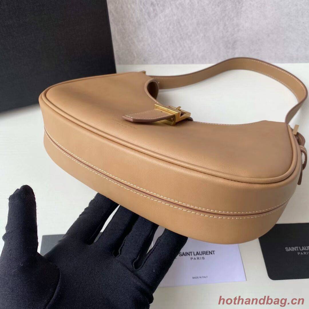 Yves Saint Laurent LE FERMOIR HOBO BAG IN SHINY LEATHER 6726152 BROWN GOLD Yves Saint Laurent LE FERMOIR HOBO BAG IN SHINY LEATHER 6726152 BROWN GOLD