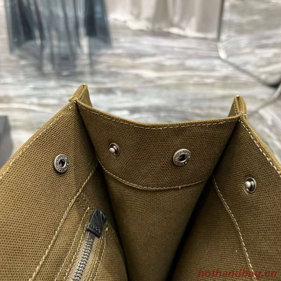 Yves Saint Laurent TWEED AND LAMBSKIN shopping bag Y677943 Military green Yves Saint Laurent TWEED AND LAMBSKIN shopping bag Y677943 Military green