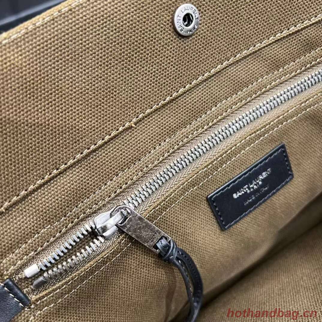 Yves Saint Laurent TWEED AND LAMBSKIN shopping bag Y677943 Military green Yves Saint Laurent TWEED AND LAMBSKIN shopping bag Y677943 Military green