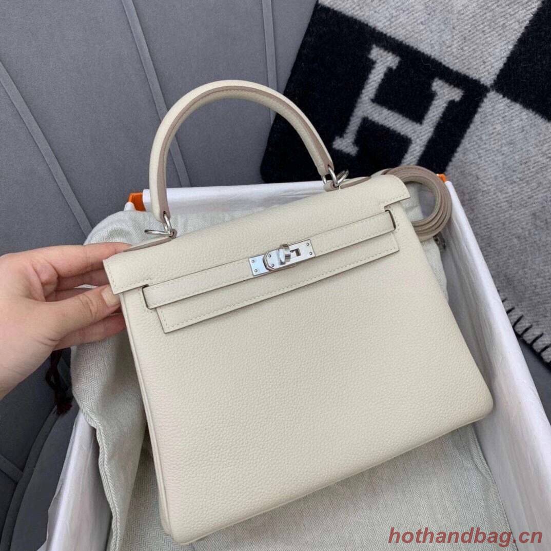 Hermes Kelly 28cm Shoulder Bags Togo Leather KL28 Cream White Hermes Kelly 28cm Shoulder Bags Togo Leather KL28 Cream White