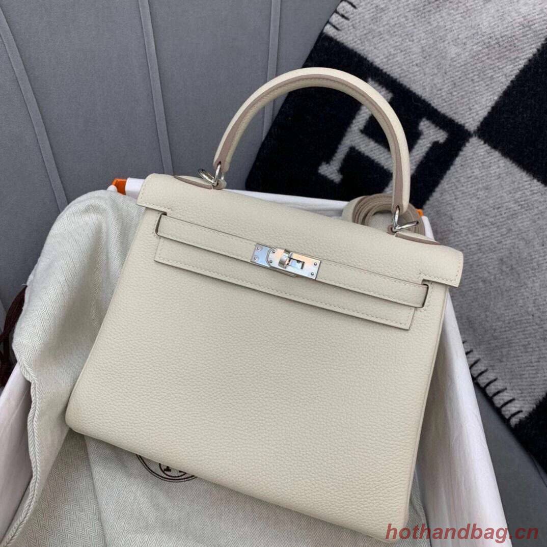 Hermes Kelly 28cm Shoulder Bags Togo Leather KL28 Cream White Hermes Kelly 28cm Shoulder Bags Togo Leather KL28 Cream White