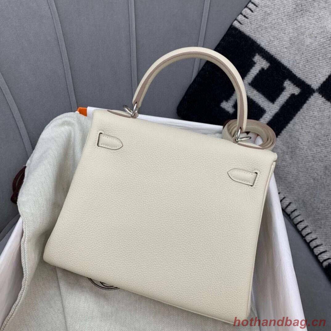 Hermes Kelly 28cm Shoulder Bags Togo Leather KL28 Cream White Hermes Kelly 28cm Shoulder Bags Togo Leather KL28 Cream White