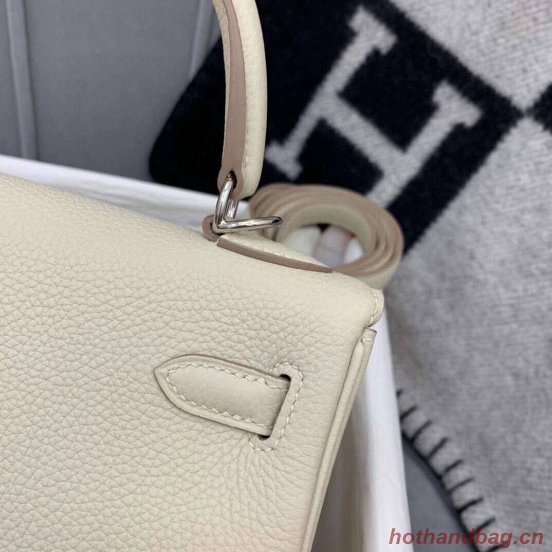 Hermes Kelly 28cm Shoulder Bags Togo Leather KL28 Cream White Hermes Kelly 28cm Shoulder Bags Togo Leather KL28 Cream White