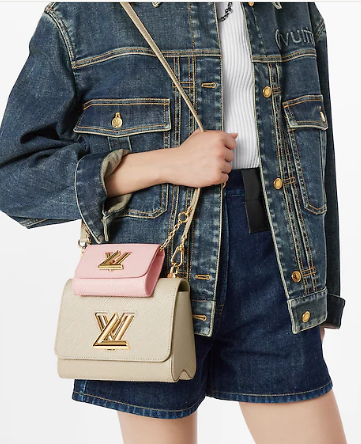 Louis Vuitton TWIST PM M59886 Taupe Brown & Pink Louis Vuitton TWIST PM M59886 Taupe Brown & Pink