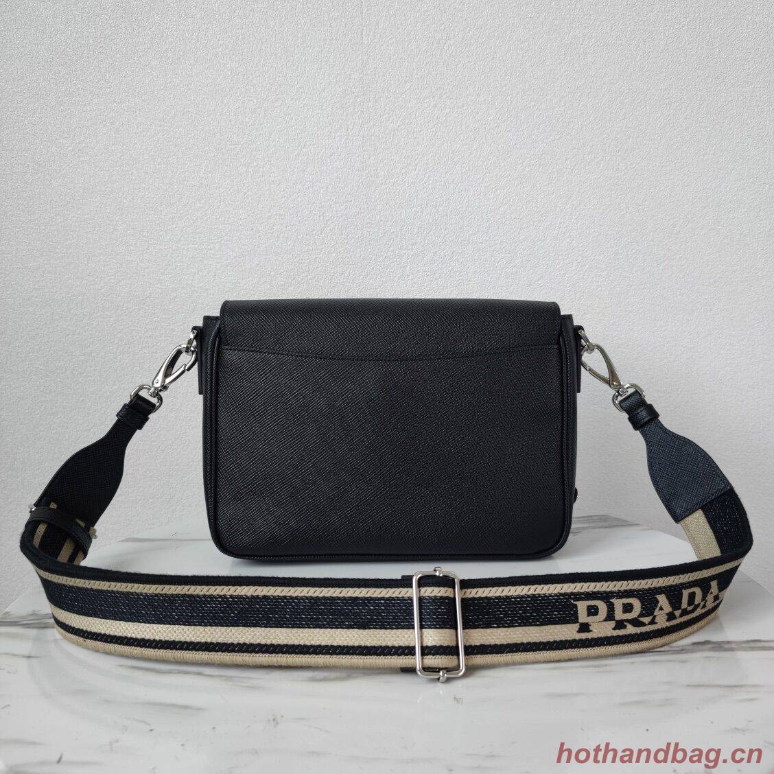 Prada Leather bag with shoulder strap 2BV031 black Prada Leather bag with shoulder strap 2BV031 black