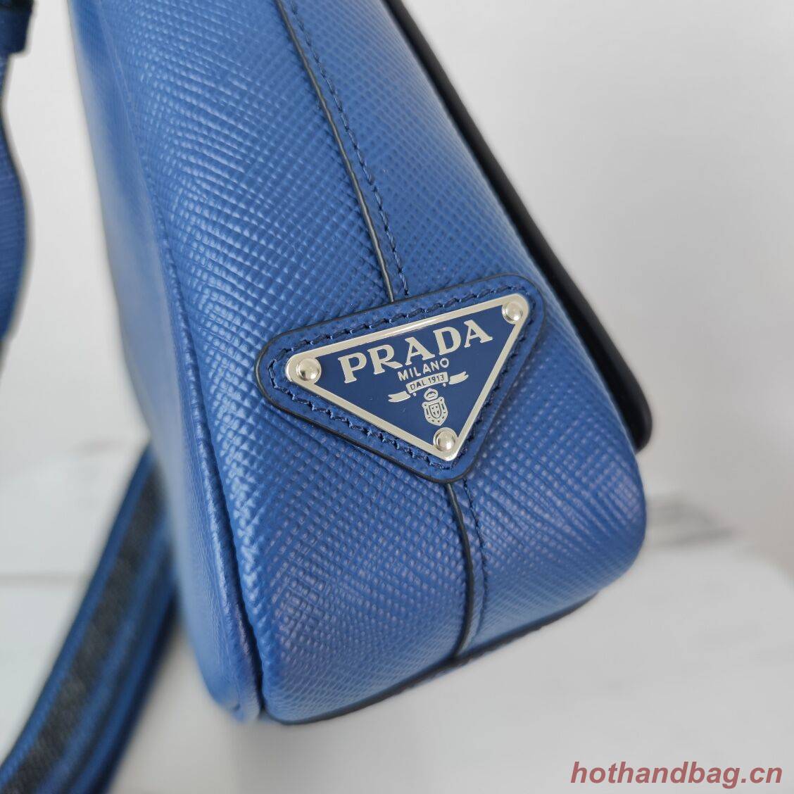 Prada Leather bag with shoulder strap 2BV031 blue Prada Leather bag with shoulder strap 2BV031 blue