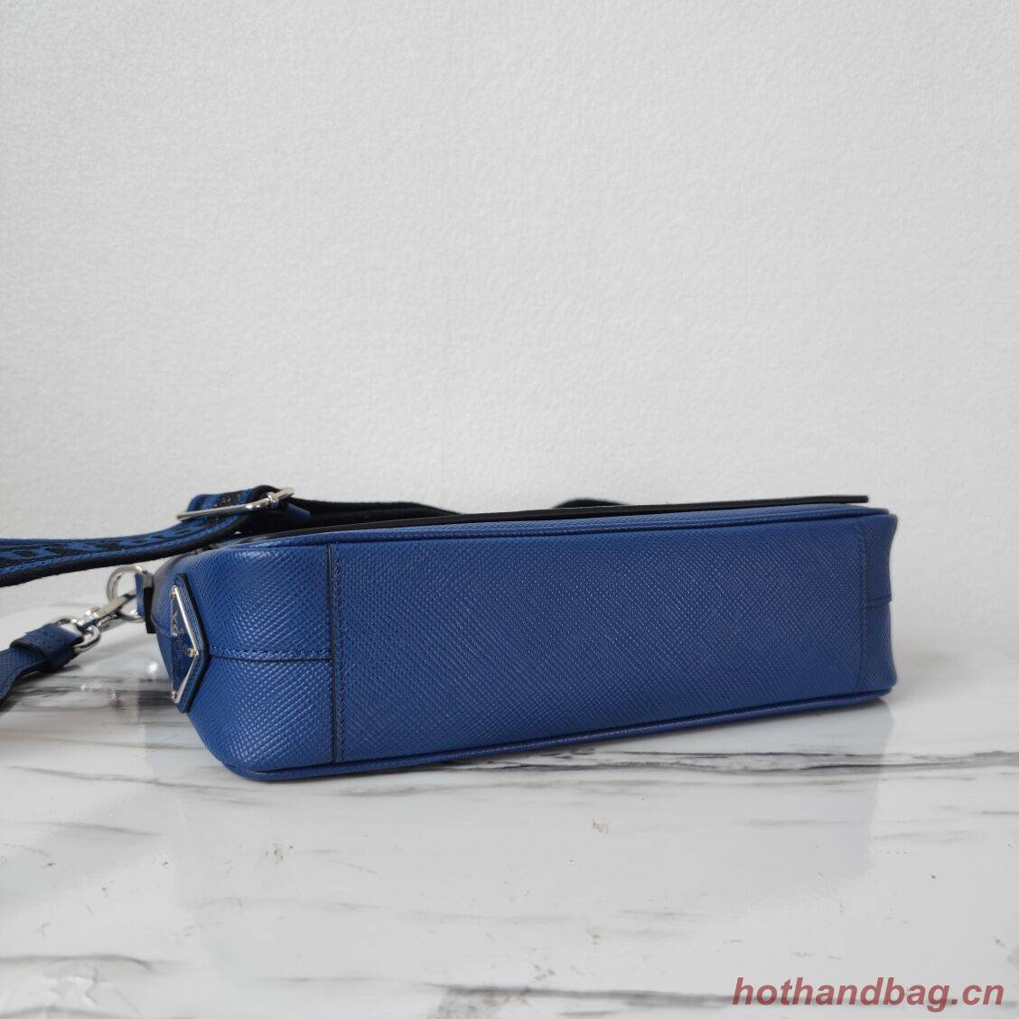 Prada Leather bag with shoulder strap 2BV031 blue Prada Leather bag with shoulder strap 2BV031 blue