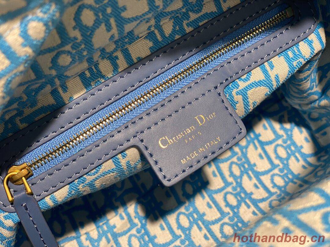 MEDIUM LADY DIOR BAG Natural Wicker and sky Blue Dior Oblique Jacquard M0565 MEDIUM LADY DIOR BAG Natural Wicker and sky Blue Dior Oblique Jacquard M0565