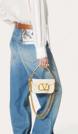 VALENTINO GARAVANI MINI LOCO Calf leather Shoulder Bag 1W2B0K white VALENTINO GARAVANI MINI LOCO Calf leather Shoulder Bag 1W2B0K white