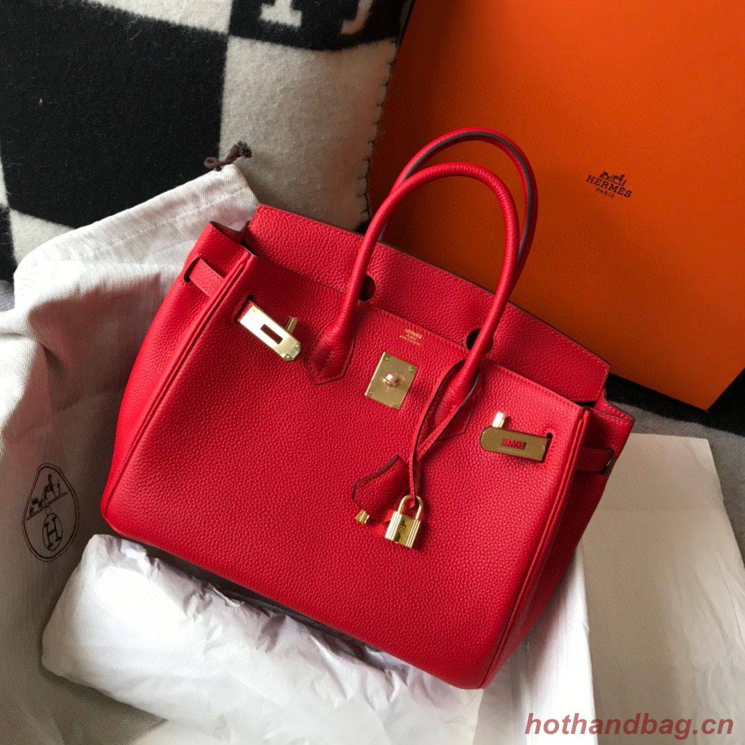 Hermes original Togo Leather HB25O Red Hermes original Togo Leather HB25O Red