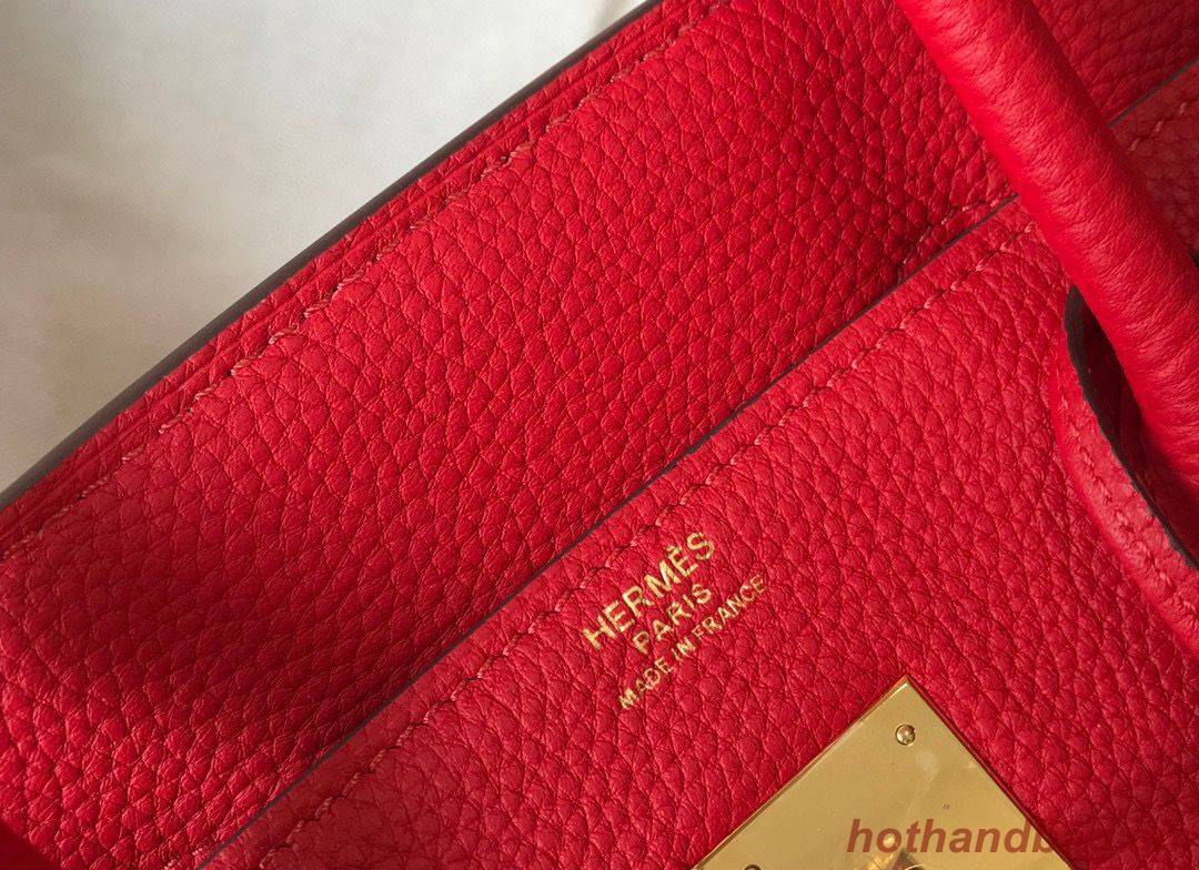 Hermes original Togo Leather HB25O Red Hermes original Togo Leather HB25O Red