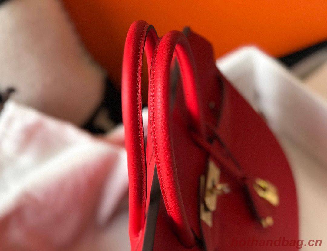 Hermes original Togo Leather HB25O Red Hermes original Togo Leather HB25O Red