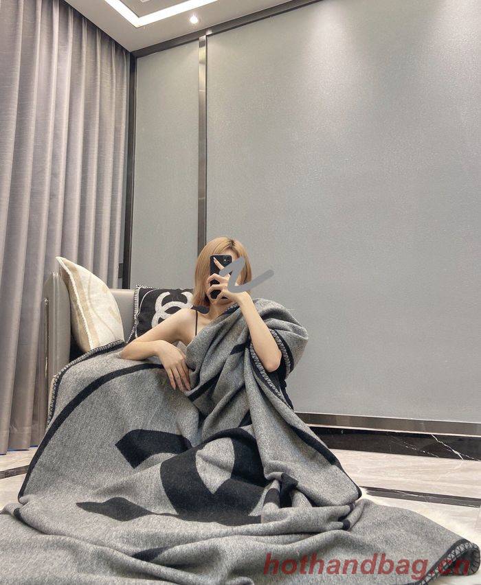 CHANEL Merino Wool Cashmere CC Throw Blanket CHB00003 CHANEL Merino Wool Cashmere CC Throw Blanket CHB00003