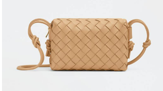 Bottega Veneta Mini intrecciato leather cross-body bag 680254 Almond Bottega Veneta Mini intrecciato leather cross-body bag 680254 Almond