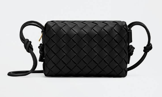 Bottega Veneta Mini intrecciato leather cross-body bag 680254 black Bottega Veneta Mini intrecciato leather cross-body bag 680254 black