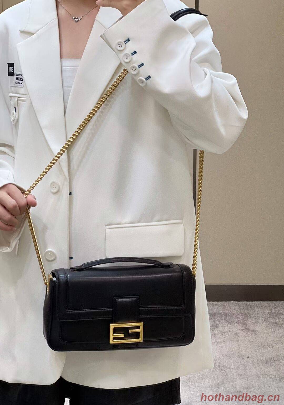 Fendi Baguette Sheepskin bag 8BR6551 black Fendi Baguette Sheepskin bag 8BR6551 black