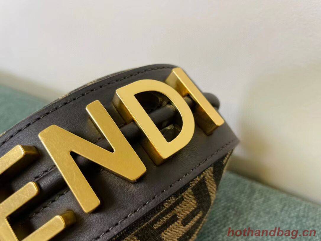 Fendi Nano Fendigraphy fabric bag charm 8BR5527 brown Fendi Nano Fendigraphy fabric bag charm 8BR5527 brown