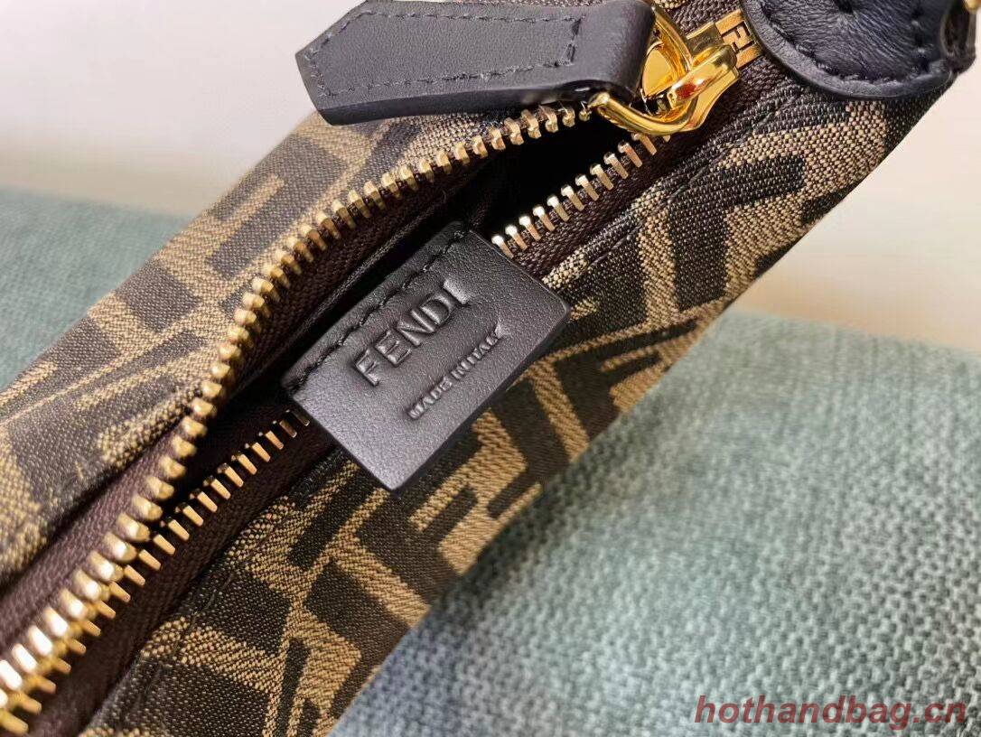 Fendi Nano Fendigraphy fabric bag charm 8BR5527 brown Fendi Nano Fendigraphy fabric bag charm 8BR5527 brown