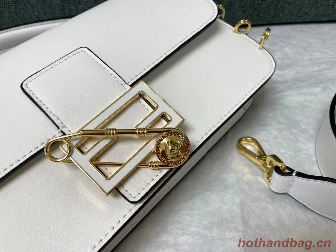 Fendi Baguette brooch Fendace white leather bag 8BR801 Fendi Baguette brooch Fendace white leather bag 8BR801