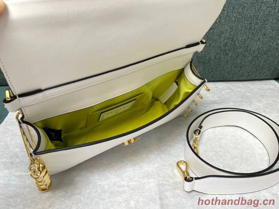 Fendi Baguette brooch Fendace white leather bag 8BR801 Fendi Baguette brooch Fendace white leather bag 8BR801