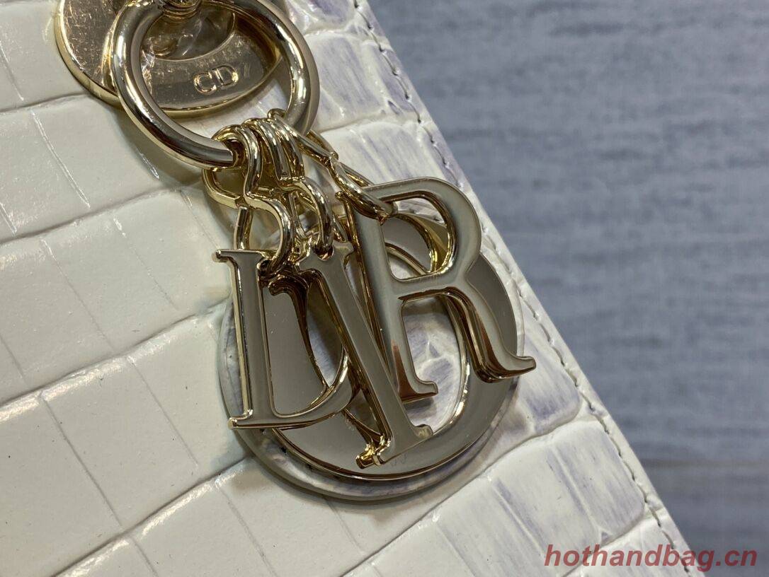MINI LADY DIOR BAG Cannage crocodile Calfskin C0966 Cream MINI LADY DIOR BAG Cannage crocodile Calfskin C0966 Cream