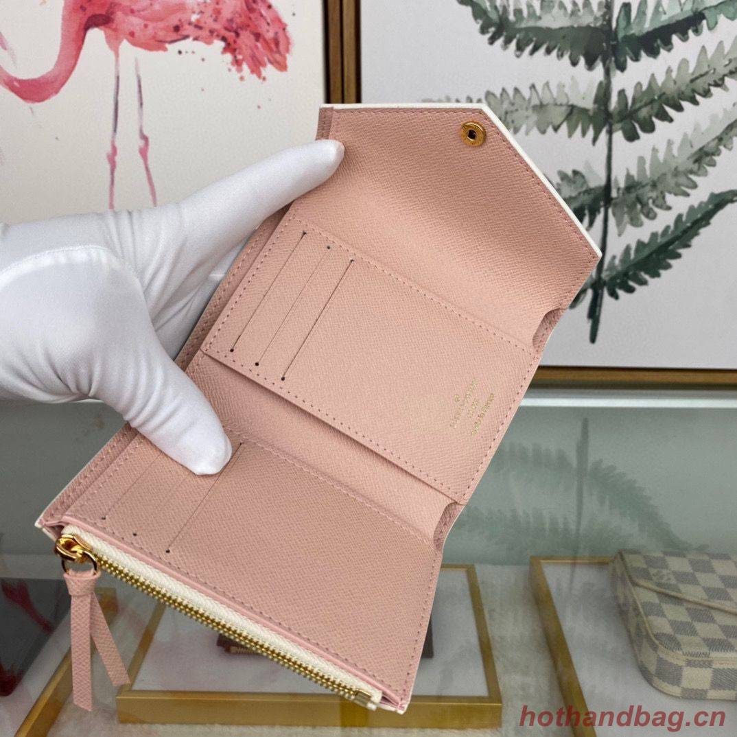 Louis Vuitton Monogram Denim Victorine ZOE WALLET N64022 Pink & Gold-Tone Louis Vuitton Monogram Denim Victorine ZOE WALLET N64022 Pink & Gold-Tone