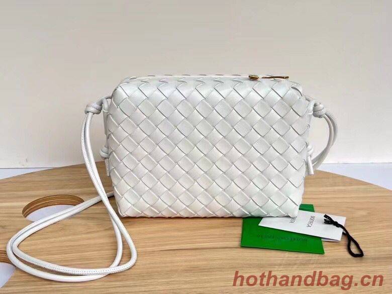 Bottega Veneta Medium intrecciato leather cross-body bag 680256 White Bottega Veneta Medium intrecciato leather cross-body bag 680256 White